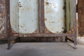 Antique French riveted steel locker