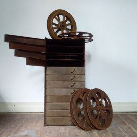 Rare 1920's film reel storage cabinet