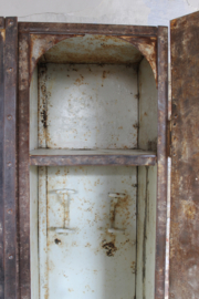 Antique French riveted steel locker