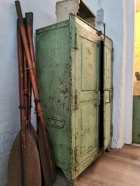 Antique riveted steel cabinet