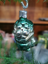 vintage glass ornament grapes with face