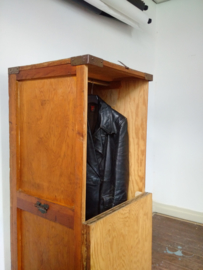 Old wooden wardrobe trunk