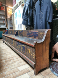 Antique Romanian "marriage" bench