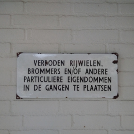 Old enamel sign