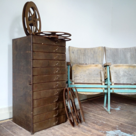 Rare 1920's film reel storage cabinet