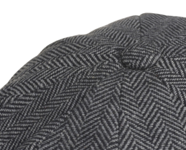 PEAKY BLINDERS NEWSBOY CAP. HERRINGBONE GRIJS