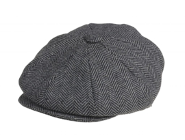 PEAKY BLINDERS NEWSBOY CAP. HERRINGBONE GREY