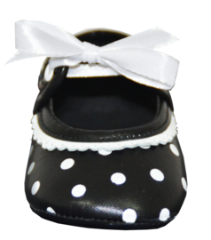 SPANISH BABY SHOES POLKADOT BLACK