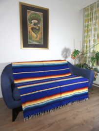 MEXICAN RIO BRAVO BLANKET COBALT BLUE