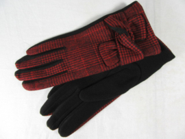 PIED DE POULE GLOVES RED