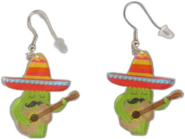 MEXICAN EARRINGS: CACTUS WITH SOMBRERO