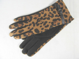 LEOPARD GLOVES BROWN