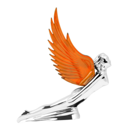 FLYING GODDESS  HOOD ORNAMENT. WITH AMBER WINGS.