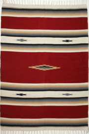 MEXICAN DIAMOND CENTER BLANKET DARK RED