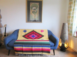 MEXICAN DE LUXE DIAMOND CENTER BLANKET YELLOW