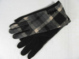 CHECKERED GLOVES BLACK