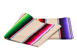 MEXICAN BLANKET /  MEXICAN SERAPE LARGE. WHITE