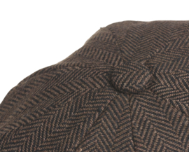 PEAKY BLINDERS NEWSBOY CAP. HERRINGBONE BROWN