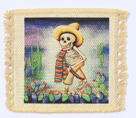 DAY OF THE DEAD COASTER MAN WITH SERAPE