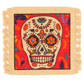 DAY OF THE DEAD COASTER SKULL RED