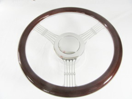 BANJO CUSTOM BILLET STEERING WHEEL COVERED WITH WALNUT WOOD