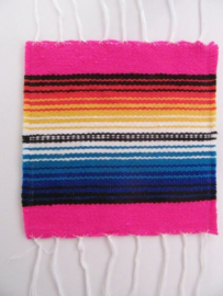 MEXICAN BLANKET COASTER. FUCHSIA