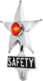 SAFETY STAR LICENSE FRAME TOPPER. AMBER