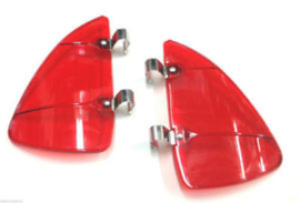WIND AND RAIN DEFLECTOR SET FOR THE VENT WINDOWS.  RED