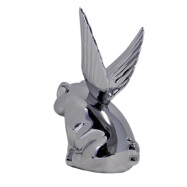 WINGED SMILING PIG HOOD ORNAMENT