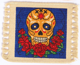 DAY OF THE DEAD COASTER SKULL BLUE