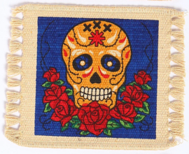 DAG VAN DE DODEN ONDERZETTER SKULL BLAUW