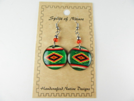 SOUTHWEST STYLE EARRINGS. GREEN