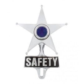 SAFETY STAR LICENSE FRAME TOPPER. BLUE