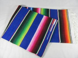 MEXICAN BLANKET / MEXICAN SERAPE LARGE. COBALT BLUE