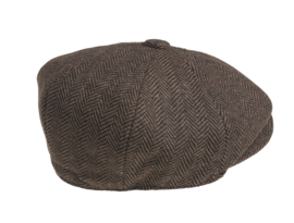 PEAKY BLINDERS NEWSBOY CAP. HERRINGBONE BROWN
