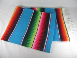 MEXICAN BLANKET / MEXICAN SERAPE LARGE. LIGHT BLUE