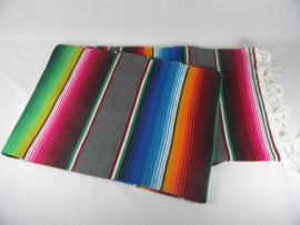 MEXICAN BLANKET / MEXICAN SERAPE LARGE. DARK GREY