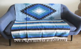 MEXICAN DE LUXE DIAMOND CENTER BLANKET LIGHTBLUE