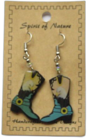 COWBOY BOOTS EARRINGS. BISON