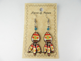 SOUTHWEST STYLE EARRINGS. BRICK-RED