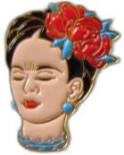 FRIDA KAHLO PIN WITH FLOWERS