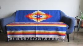 LA PAZ BLANKET. ROYAL BLUE