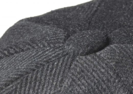 PEAKY BLINDERS NEWSBOY CAP. PINSTRIPE BLACK