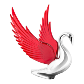 SWAN HOOD ORNAMENT. WITH RED WINGS