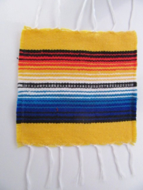 MEXICAN BLANKET COASTER. YELLOW