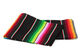 MEXICAN BLANKET / MEXICAN SERAPE LARGE. BLACK