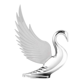 SWAN HOOD ORNAMENT. WITH CLEAR WINGS