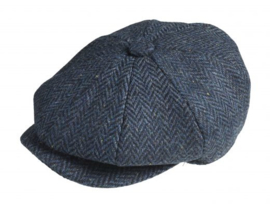 PEAKY BLINDERS NEWSBOY CAP. HERRINGBONE BLUE