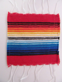 MEXICAN BLANKET COASTER. RED