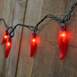 CHILLY PEPPER VERLICHTING 20 LAMPJES, ROOD